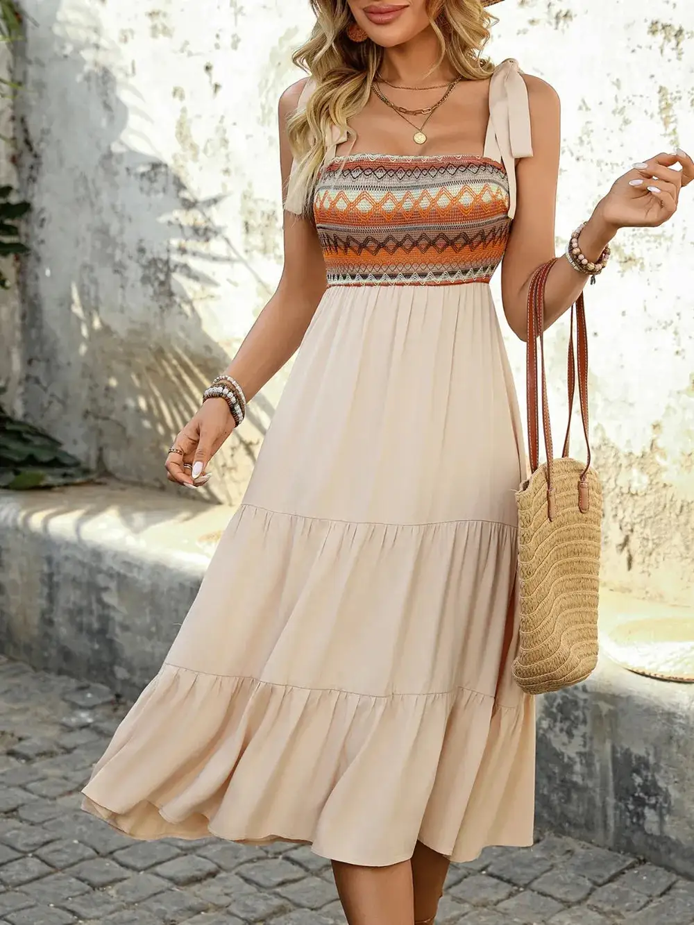 Everyday Tie Detail Midi Dress