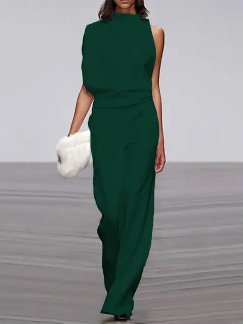 Layered Halter Neck Jumpsuit