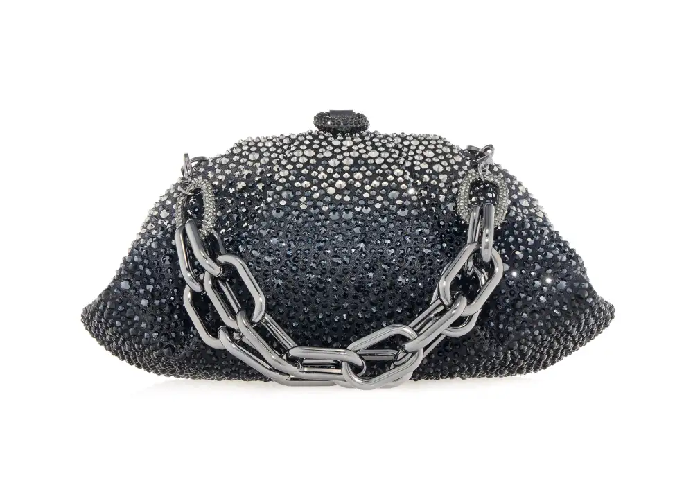 Radiant Beaded Texture Rounded Frame Shoulder Bag