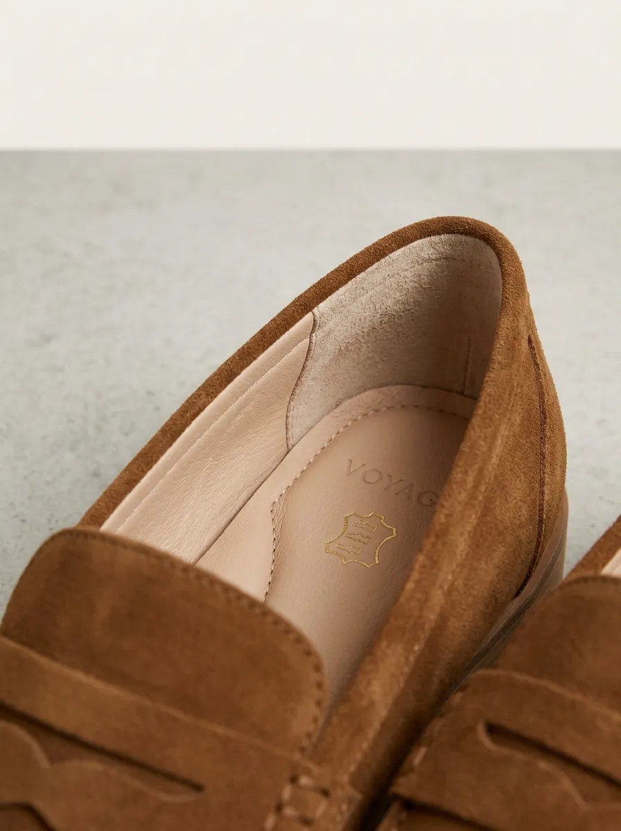 Women's Field Penny Suede Wood Sole Loafers