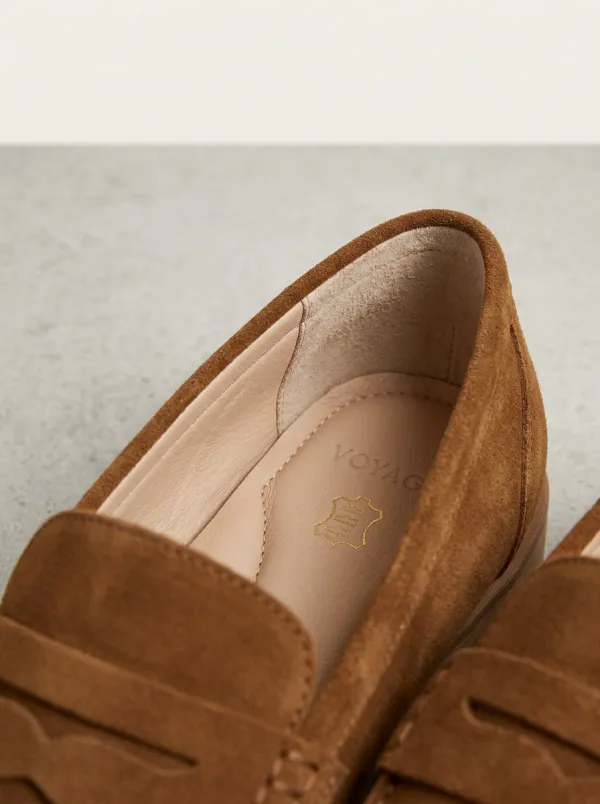 Women's Field Penny Suede Wood Sole Loafers