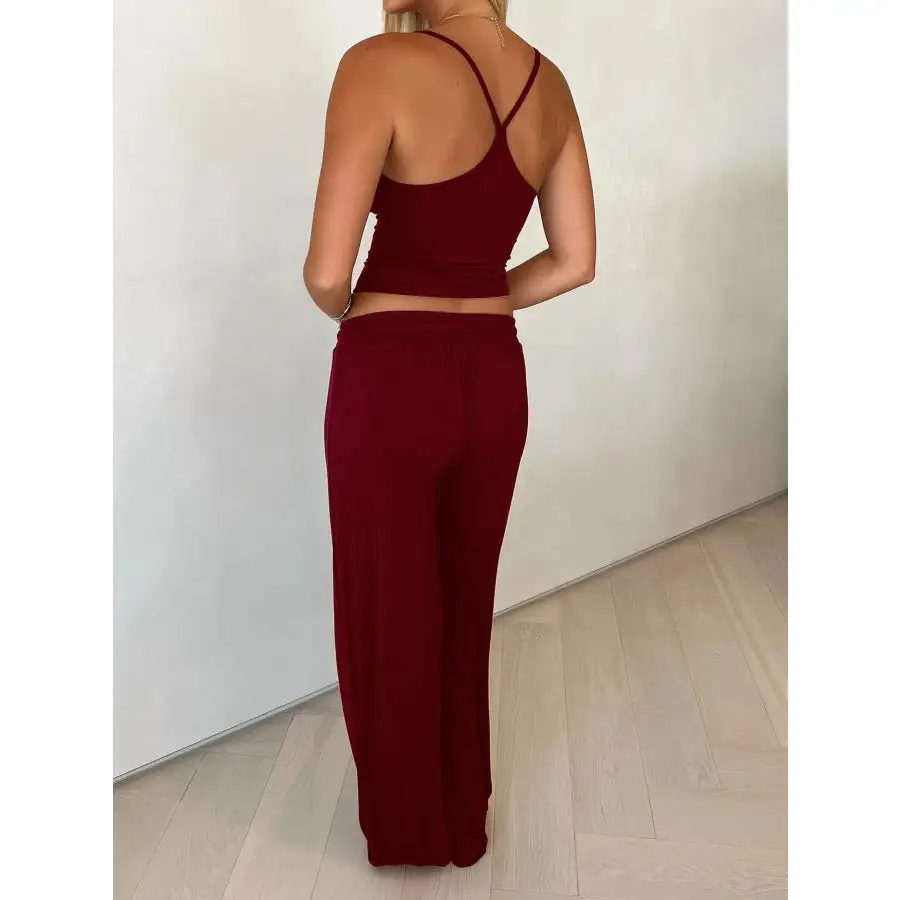 V Neck Cami and Pants Set