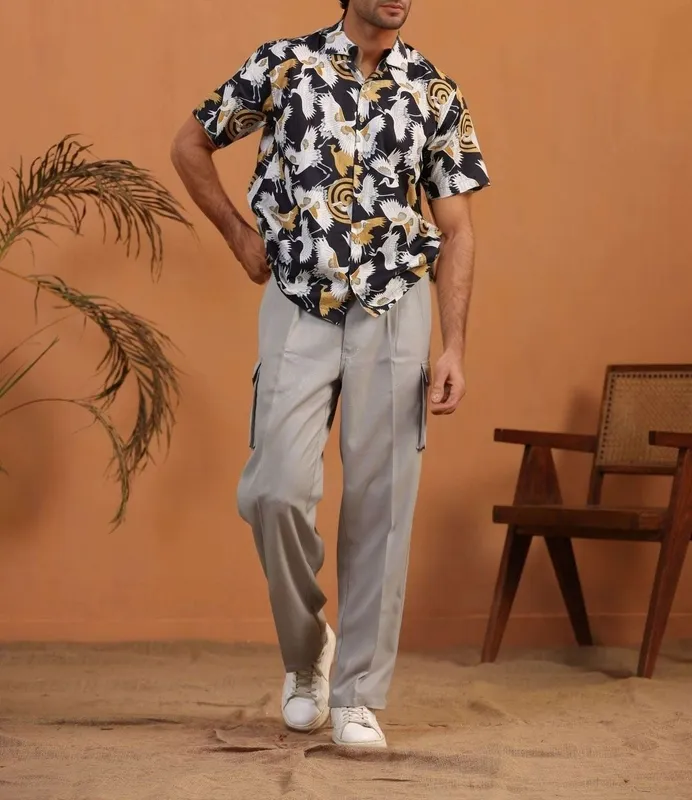 Black Swan Mulmul Cotton Camp Collar Shirt
