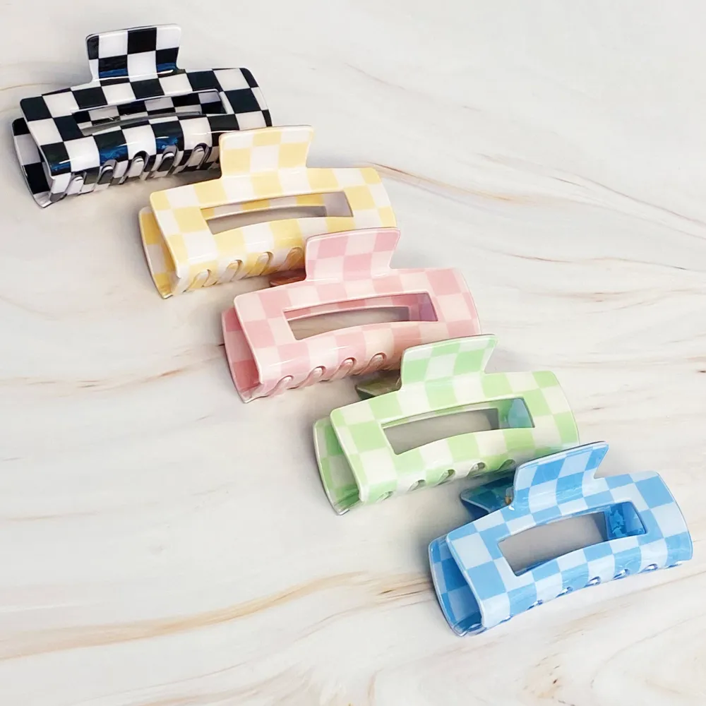 Checker Pattern Everyday Hair Claw