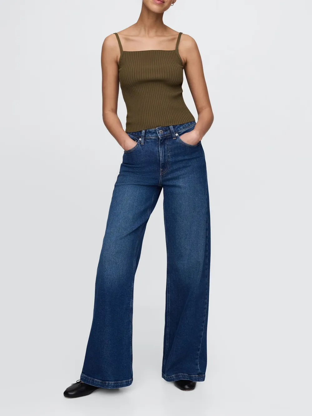 Solid Color Suspender Sweater