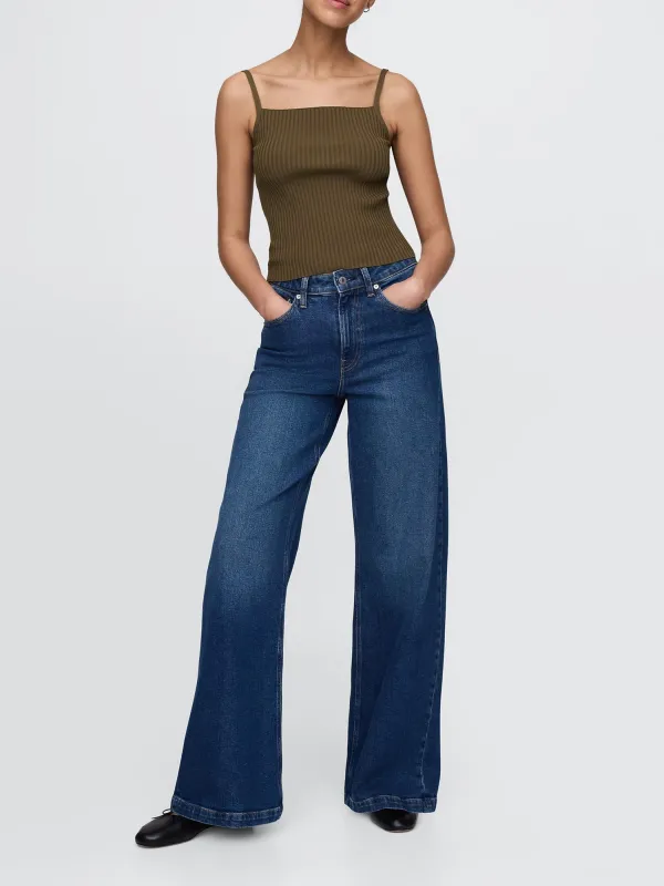 Solid Color Suspender Sweater