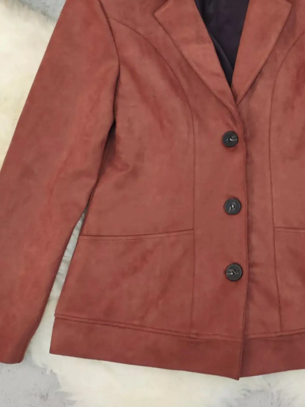 Button Up Lapel Collar Blazer