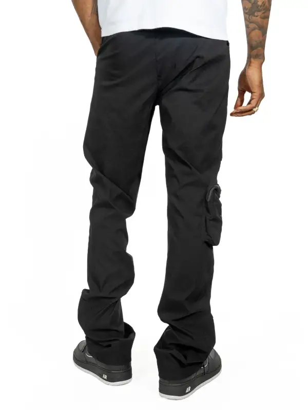Structured Nylon Stacked Pants