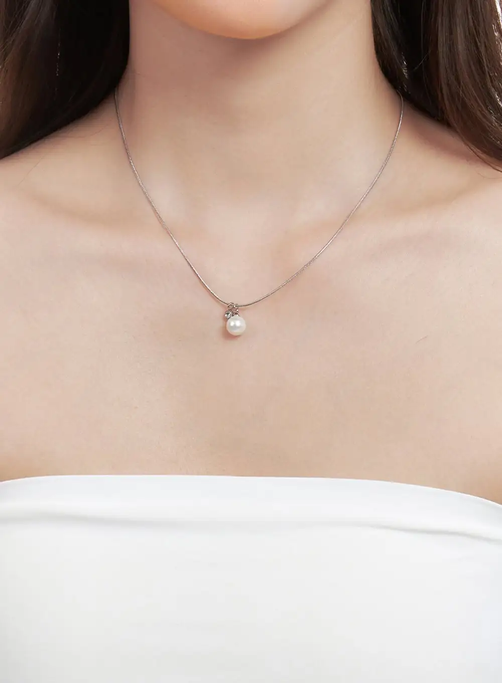 Stainless-Steel Pearl-Point Necklace