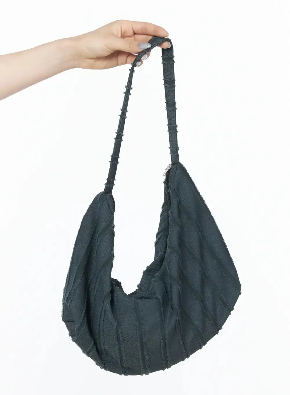 Cotton Ribbed Hobo Bag
