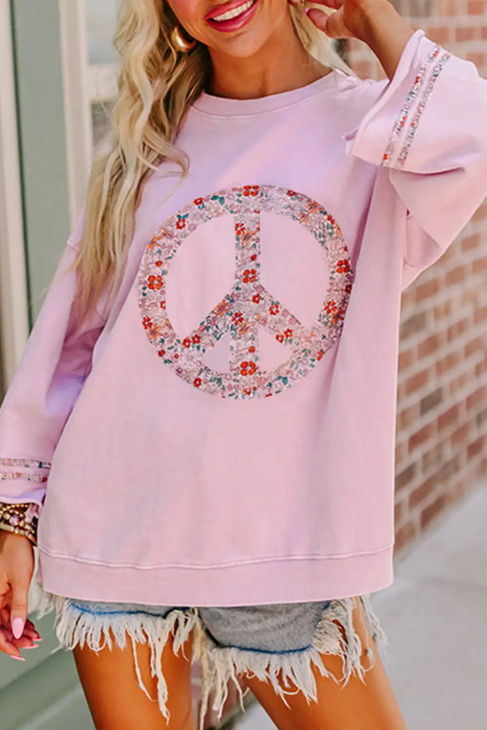 Women's Floral Print Graphic Drop Shoulder Top