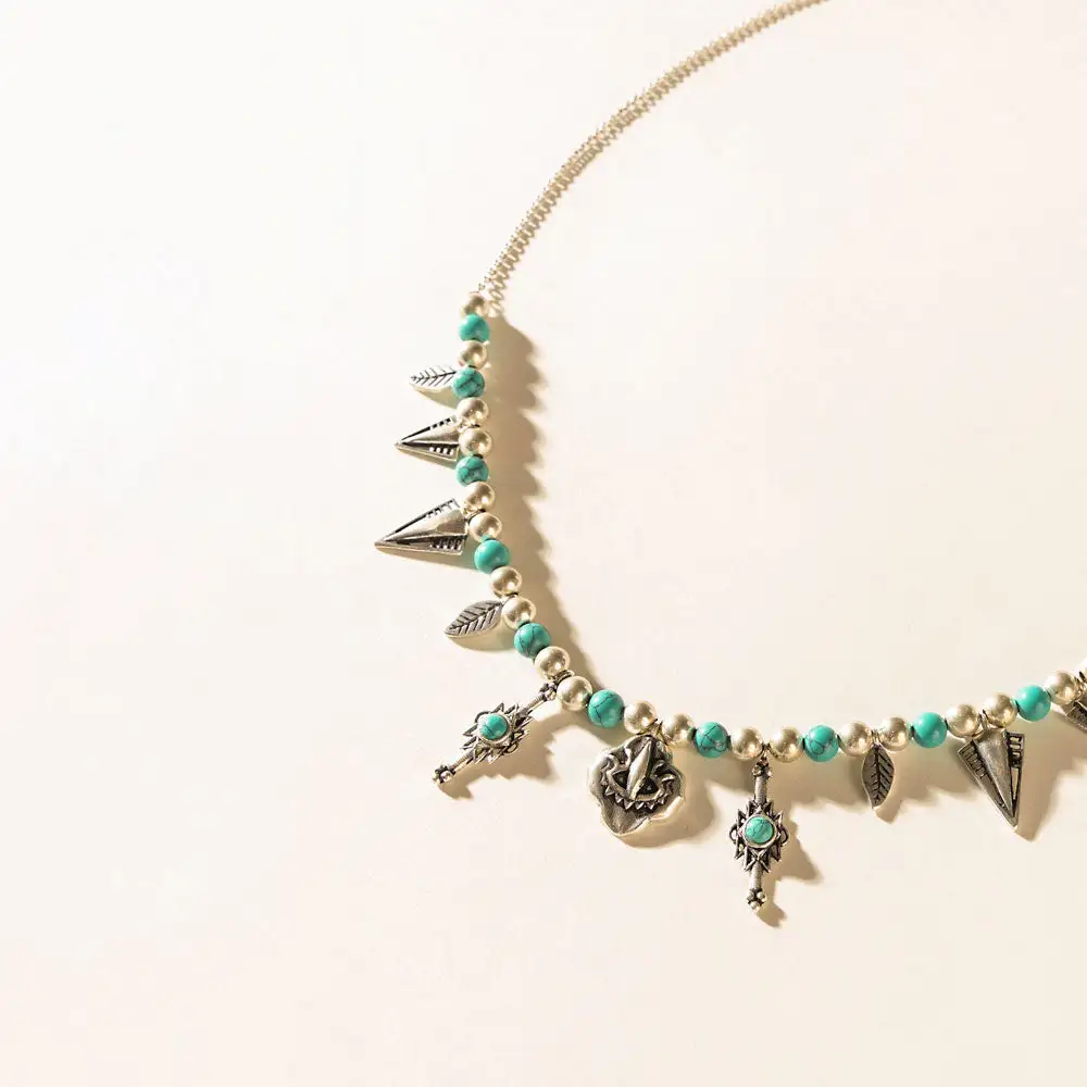 Feather Accent Layered Necklace