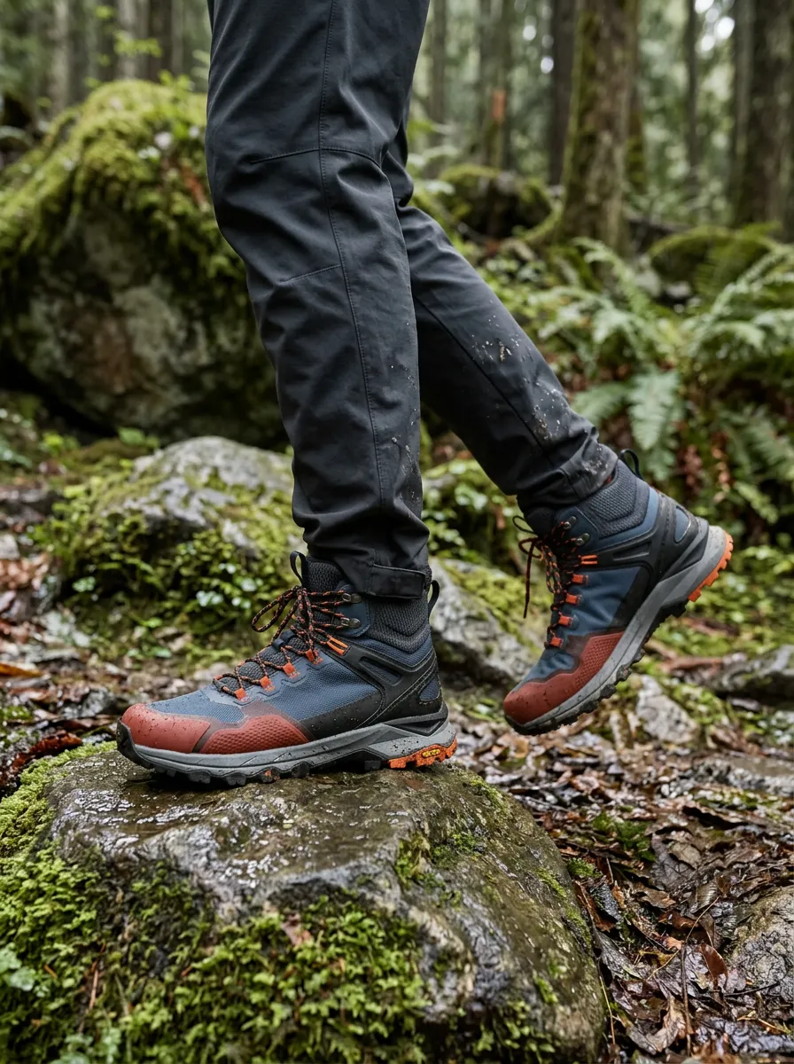Men's Hiking Lover Blue and Brown Printed Trekking Boots