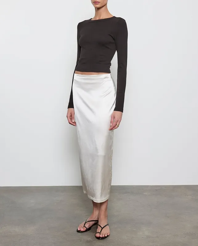 Baby Rib L/S Cropped Top Black