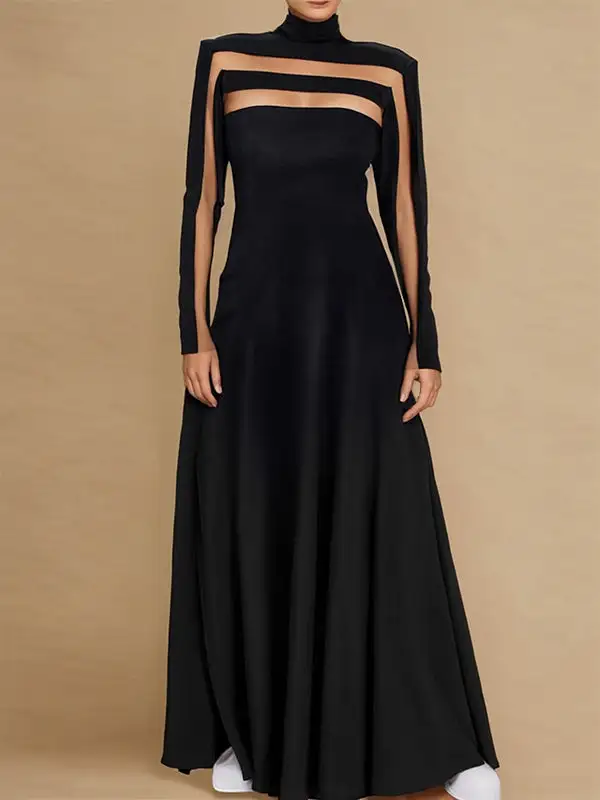 Joint Long Neck Maxi Dress