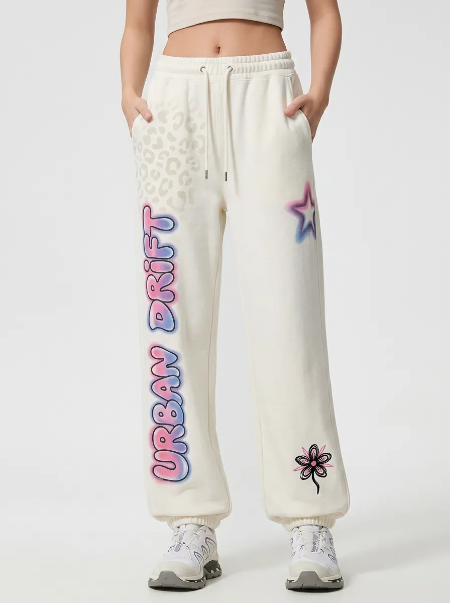 Women's Streetwear Urban Drift Star Flower Printed Joggers