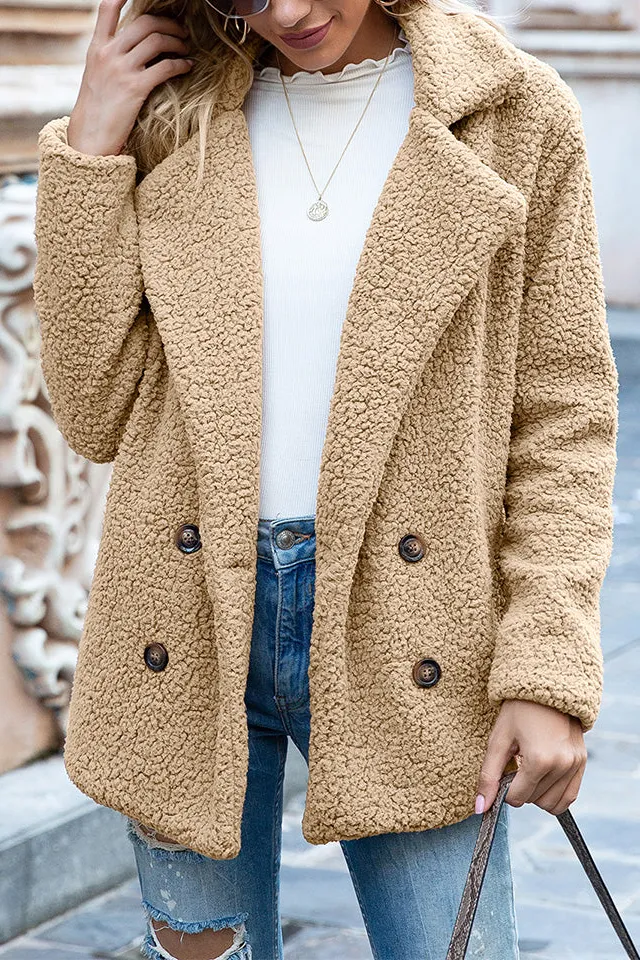 Lapel Collar Sherpa Coat