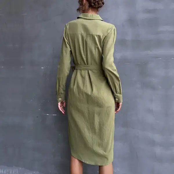 Caroline Cotton Button Shirt Dress