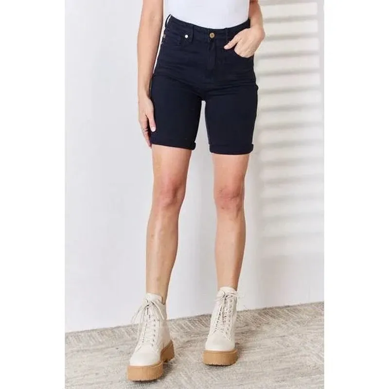 High-Waist Tummy Control Bermuda Shorts
