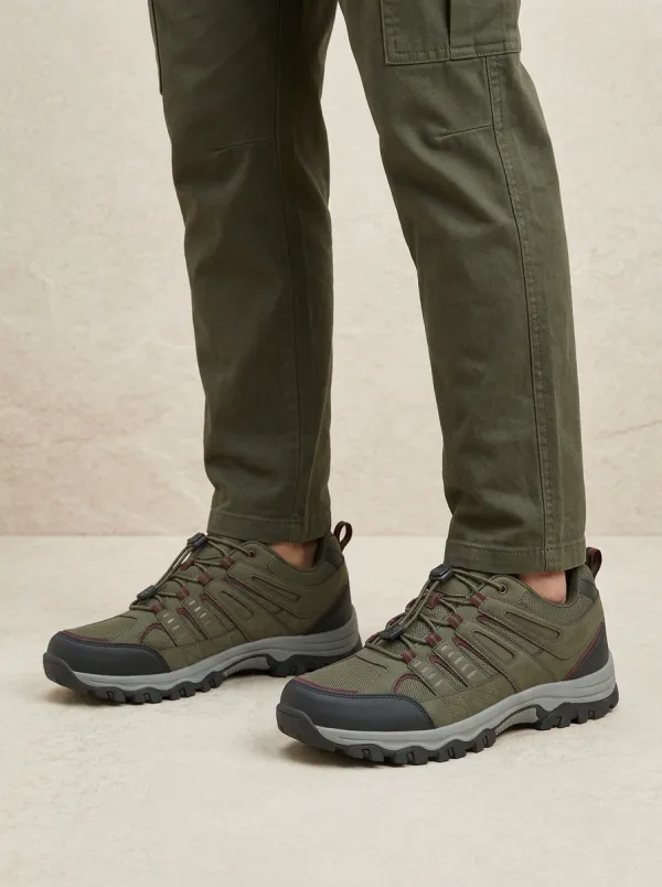 Men's Mesh Lace-Up Non-Slip Outdoor Hiking Shoes