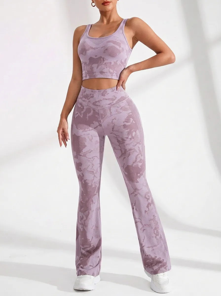 Camouflage Textured Flare Active Set