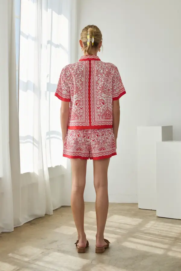 Border Print Top Sets