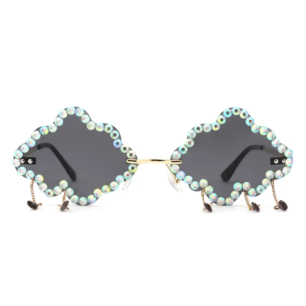 Rimless Cloud Shape Hanging Charms Sunglasses