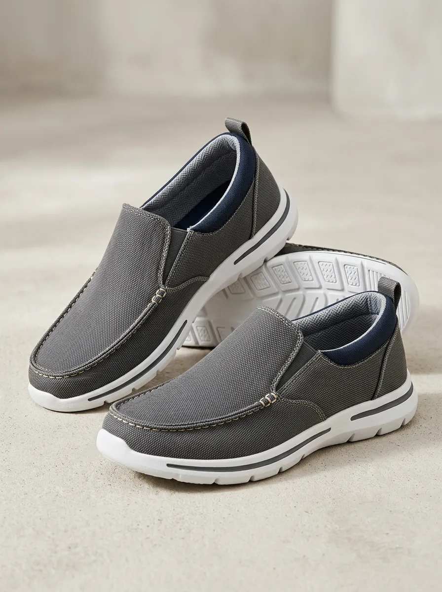 Streetwear Minimalist Graphic Detail Men's Stretch Canvas Shoes