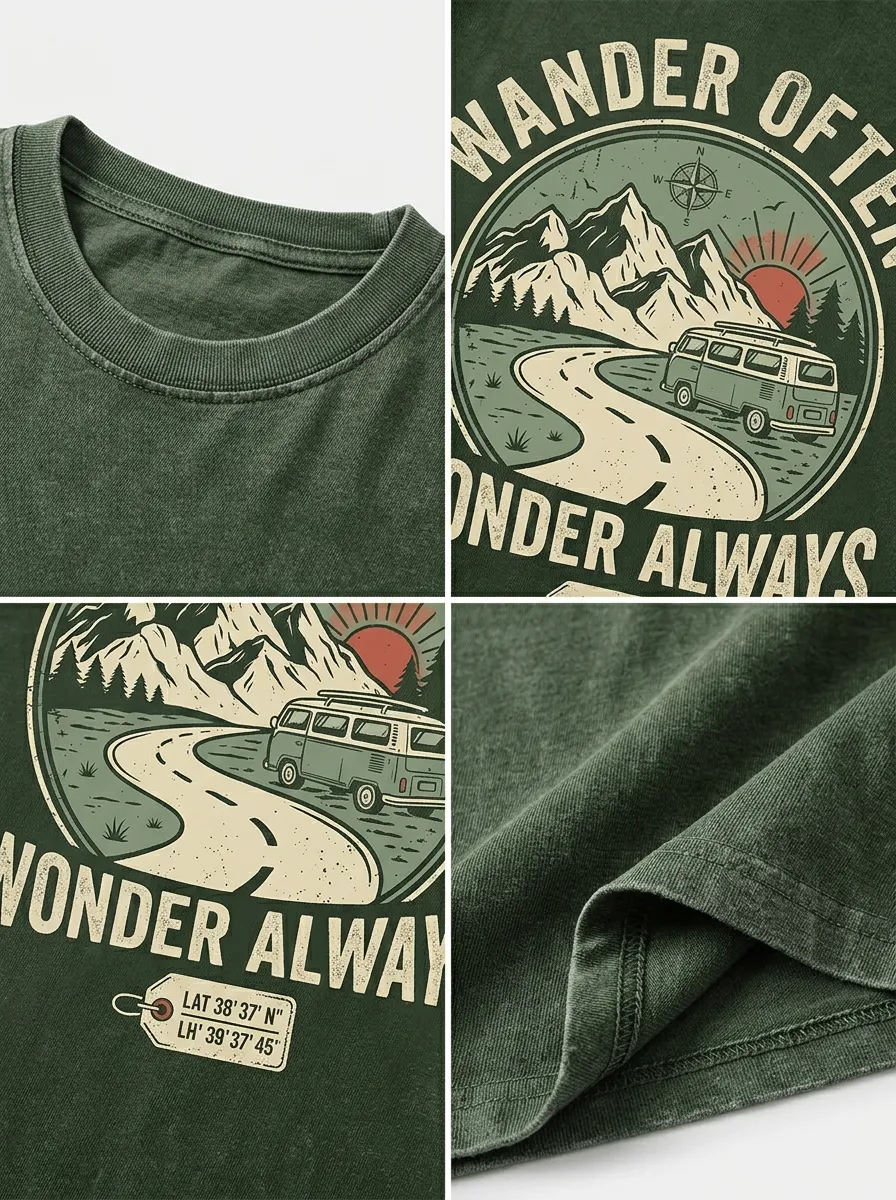 Unisex Wander Often Mountain Van Printed T-shirt
