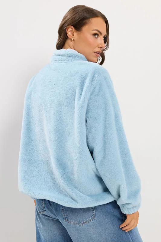 Blue Funnel Neck Fleece detail 3