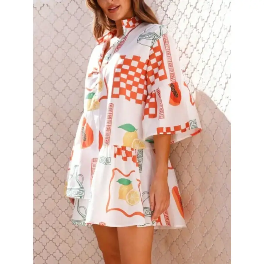 Soft Everyday Three-Quarter Sleeve Mini Dress