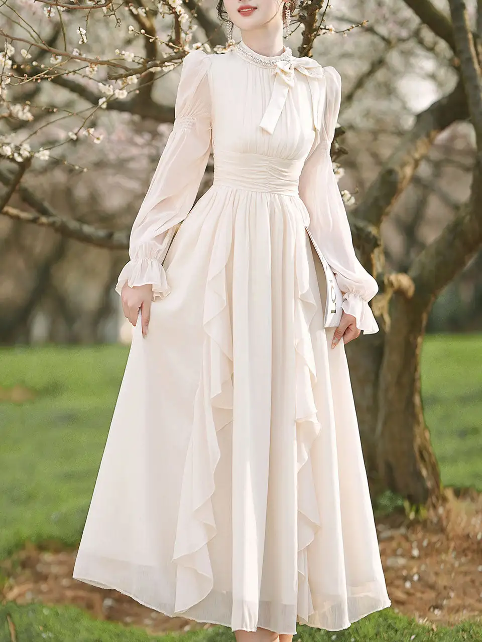 Bow Wedding Romantic Maxi Dress
