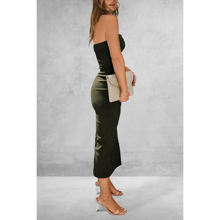 Everyday Slit Tube Midi Dress