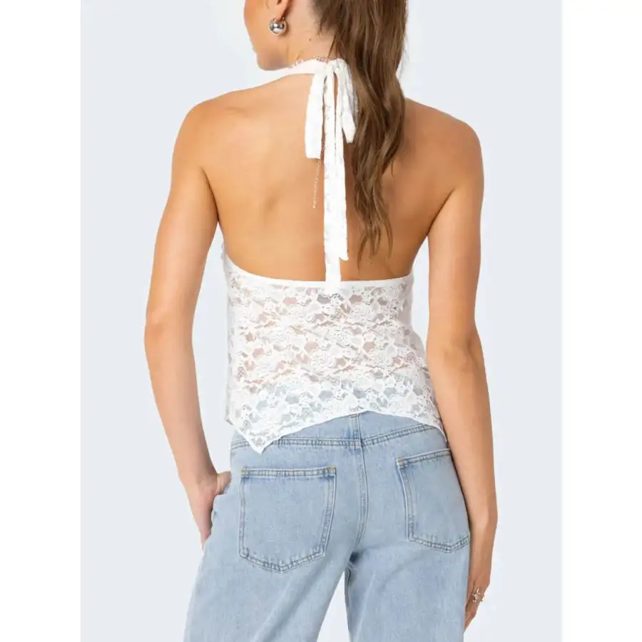 Lace Halter Neck Camisole Top