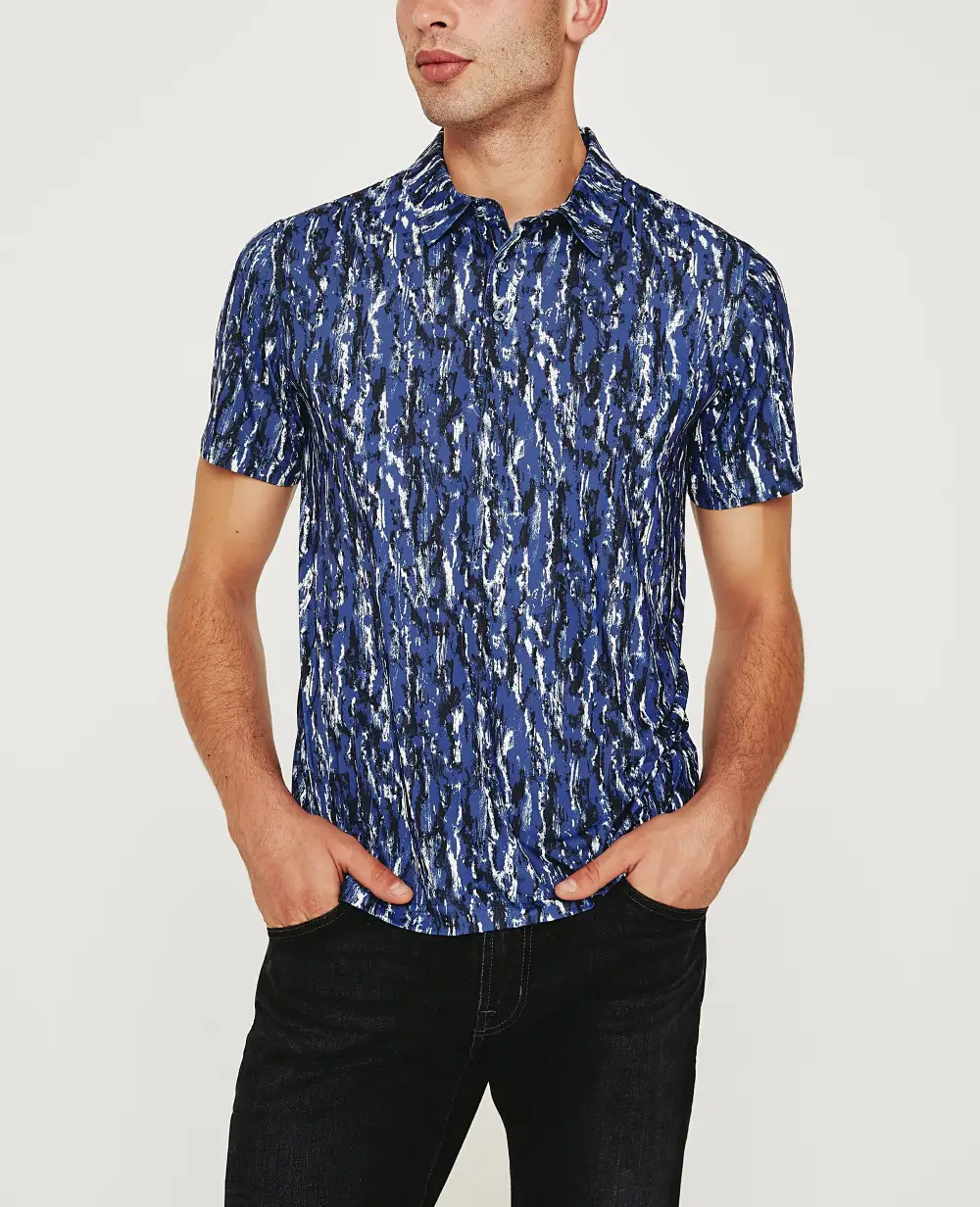 Men's Self Collar Performance Knit Polo Shirt