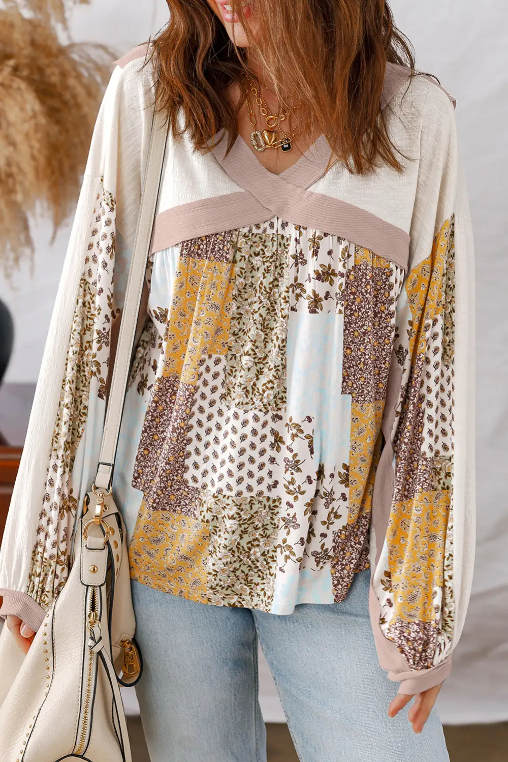 Women's Floral Print Graphic Long Sleeve Top