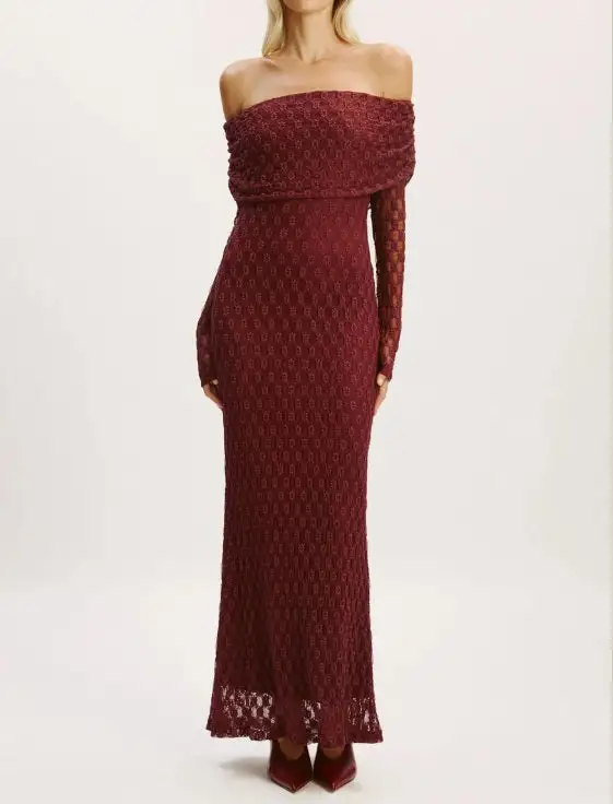 Off Shoulder Maxi Easy Fit Dress