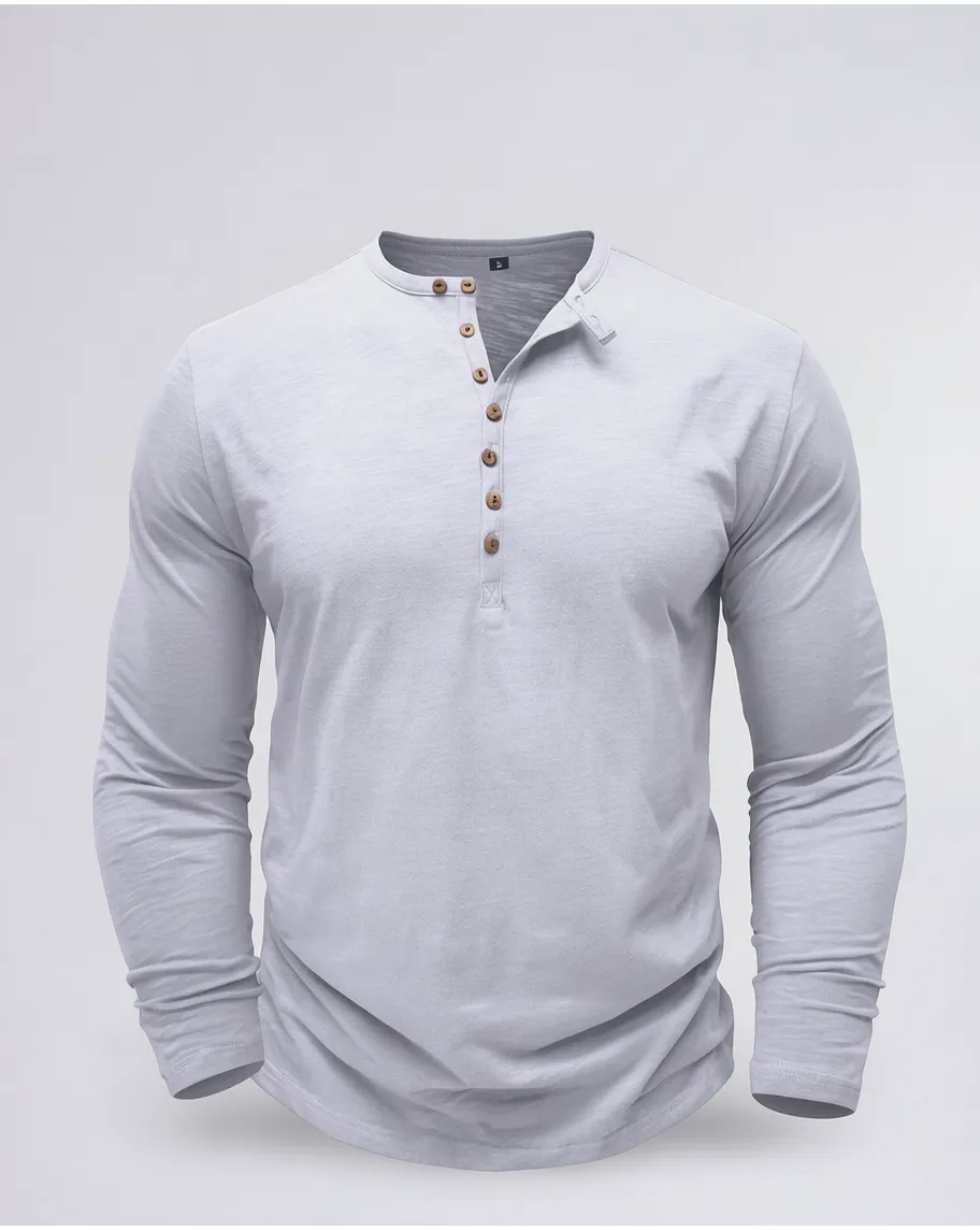Classic Long Sleeve Henley Shirt