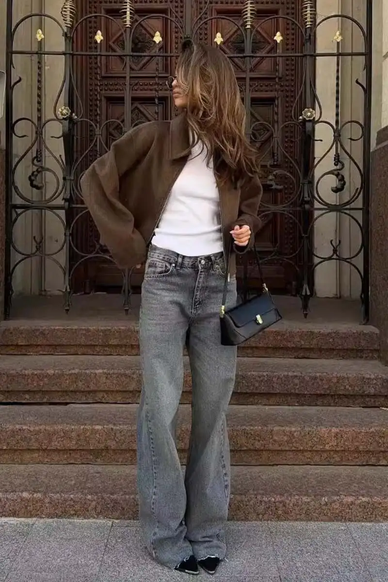 Zip-Up Relaxed Classic Jacket