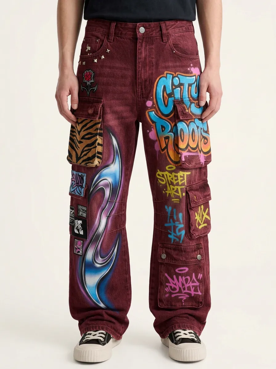Men's City Roots Graffiti Cargo Jeans
