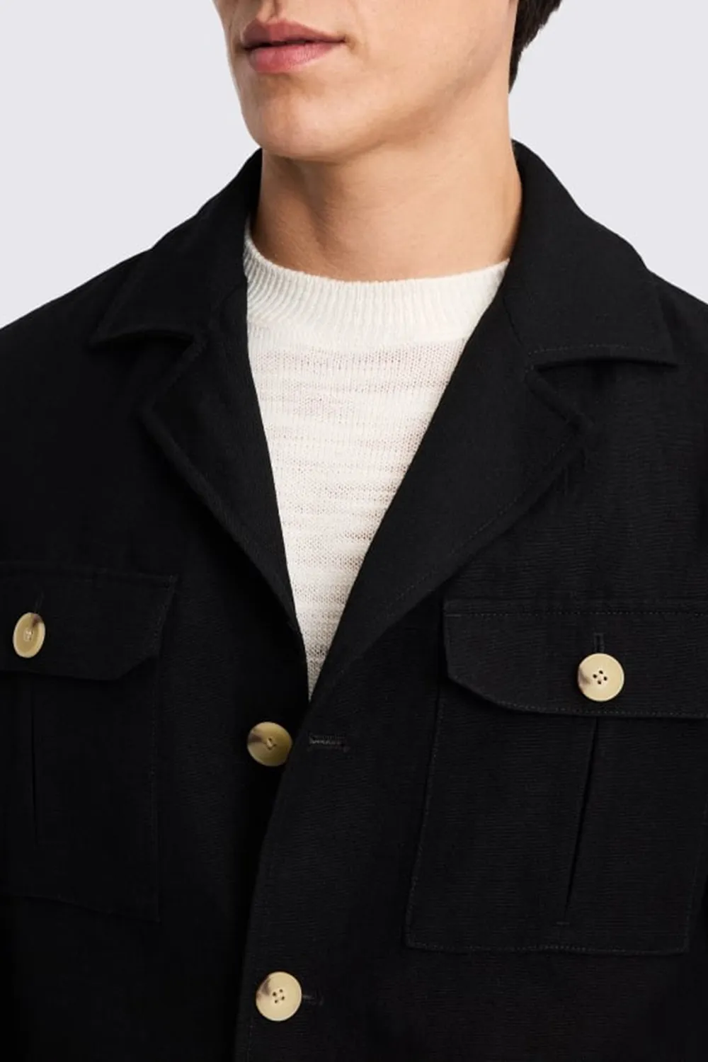 Sleek Wool Men's Black Jacket