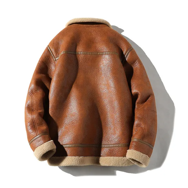 Easy Fit Faux Leather Bomber Jacket