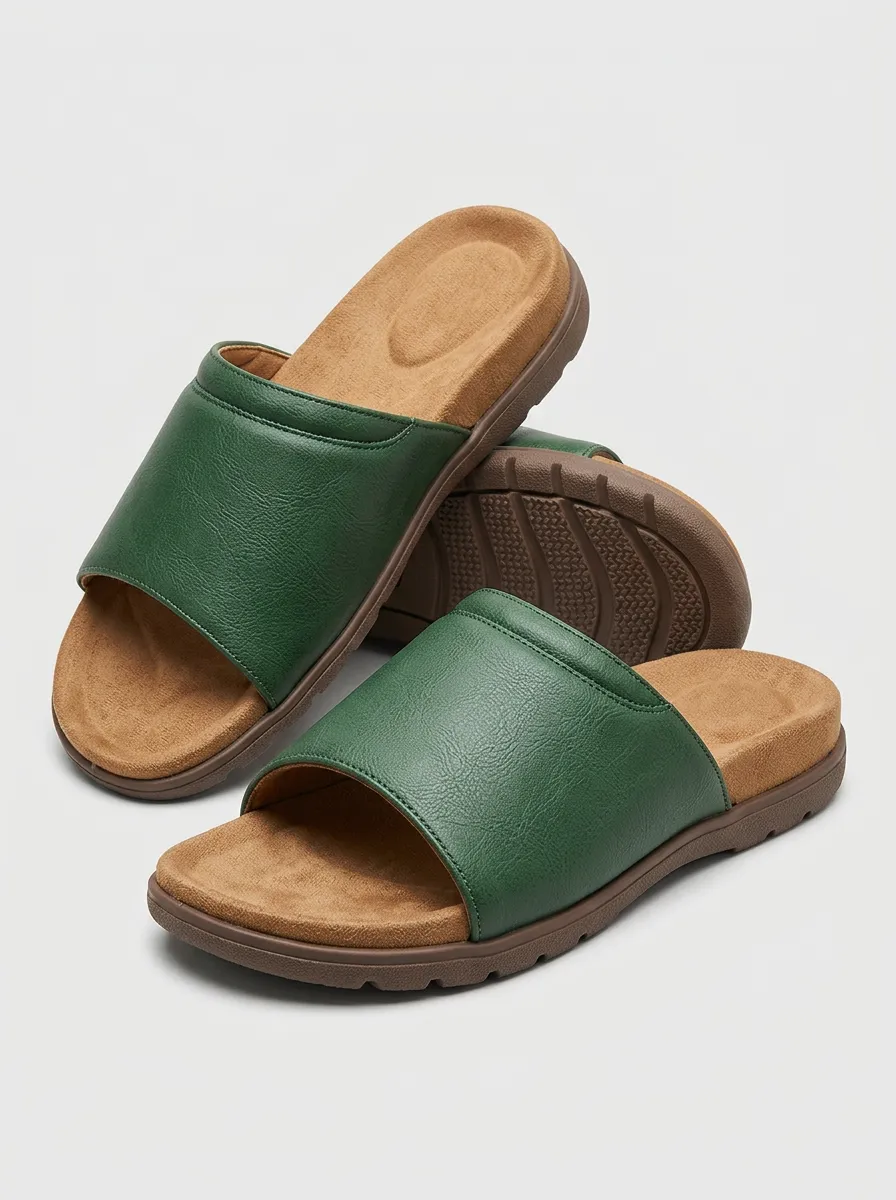 Men's Printed Detail Green Casual Shoes