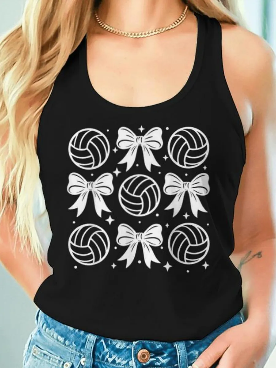 Volleyball Bow Graphic Tank
