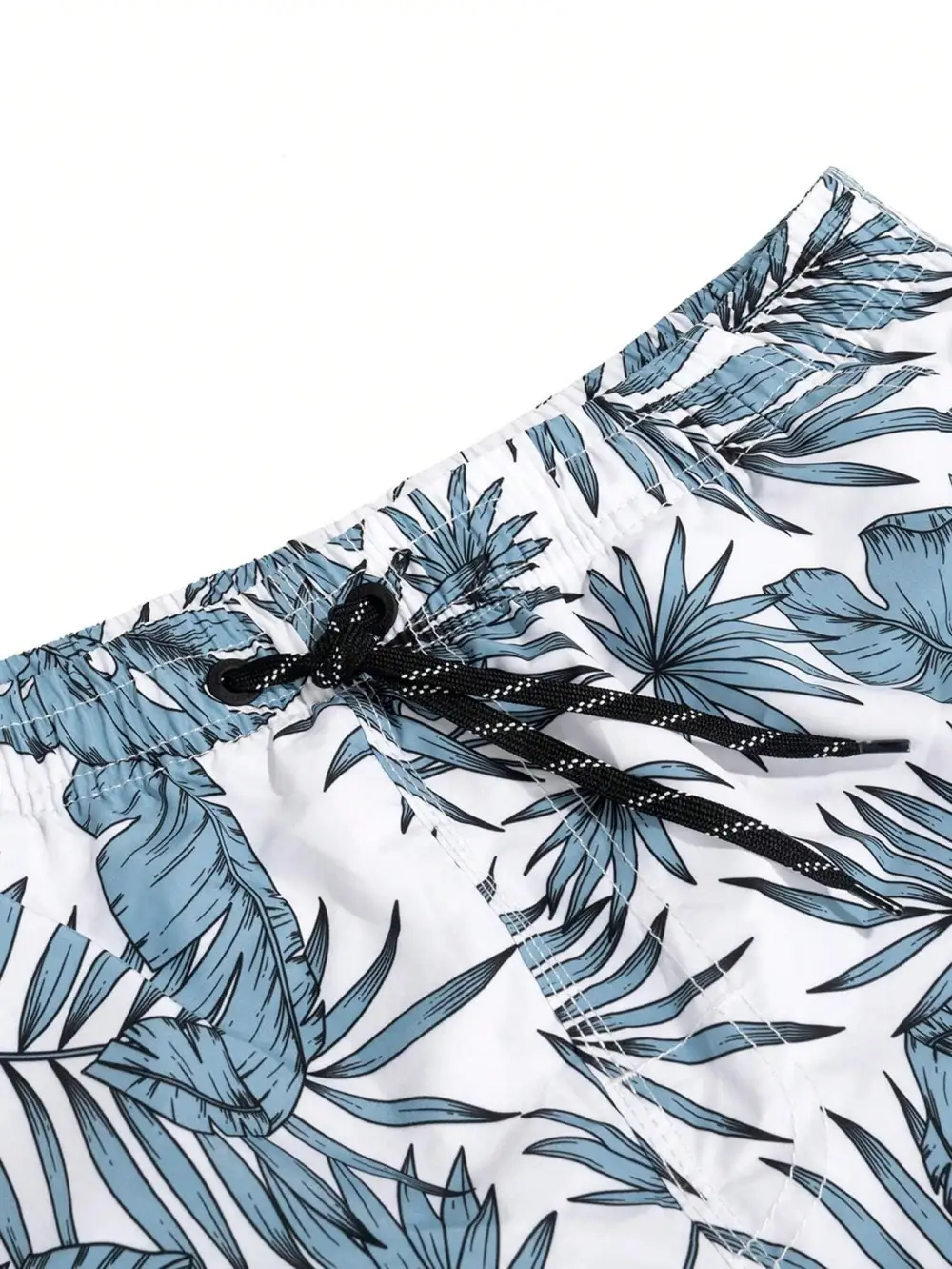 Men's Tropical Allover Print Drawstring Beach Shorts