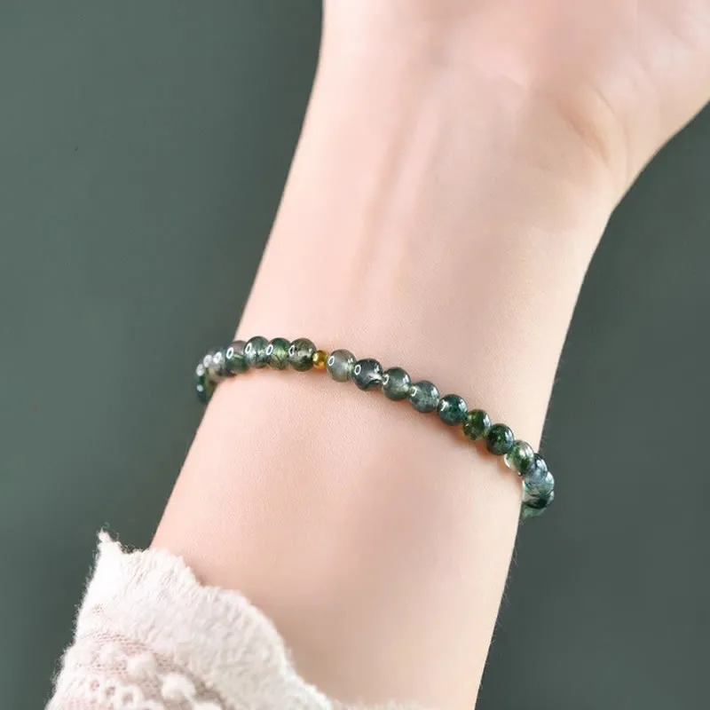 Moss Agate Bead Soothing Bracelet