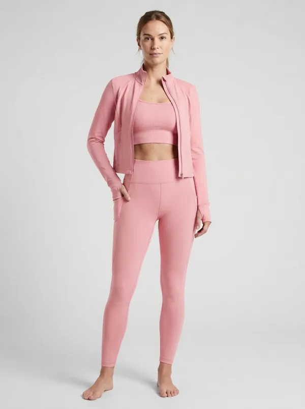 Urban Ribbed Texture Casual Look Women's Three Piece Activewear Set