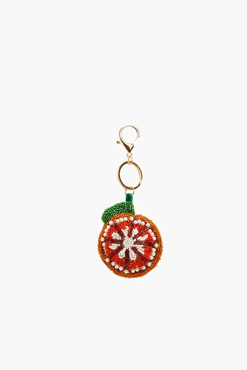 Citrus Slice Beaded Bag Charm