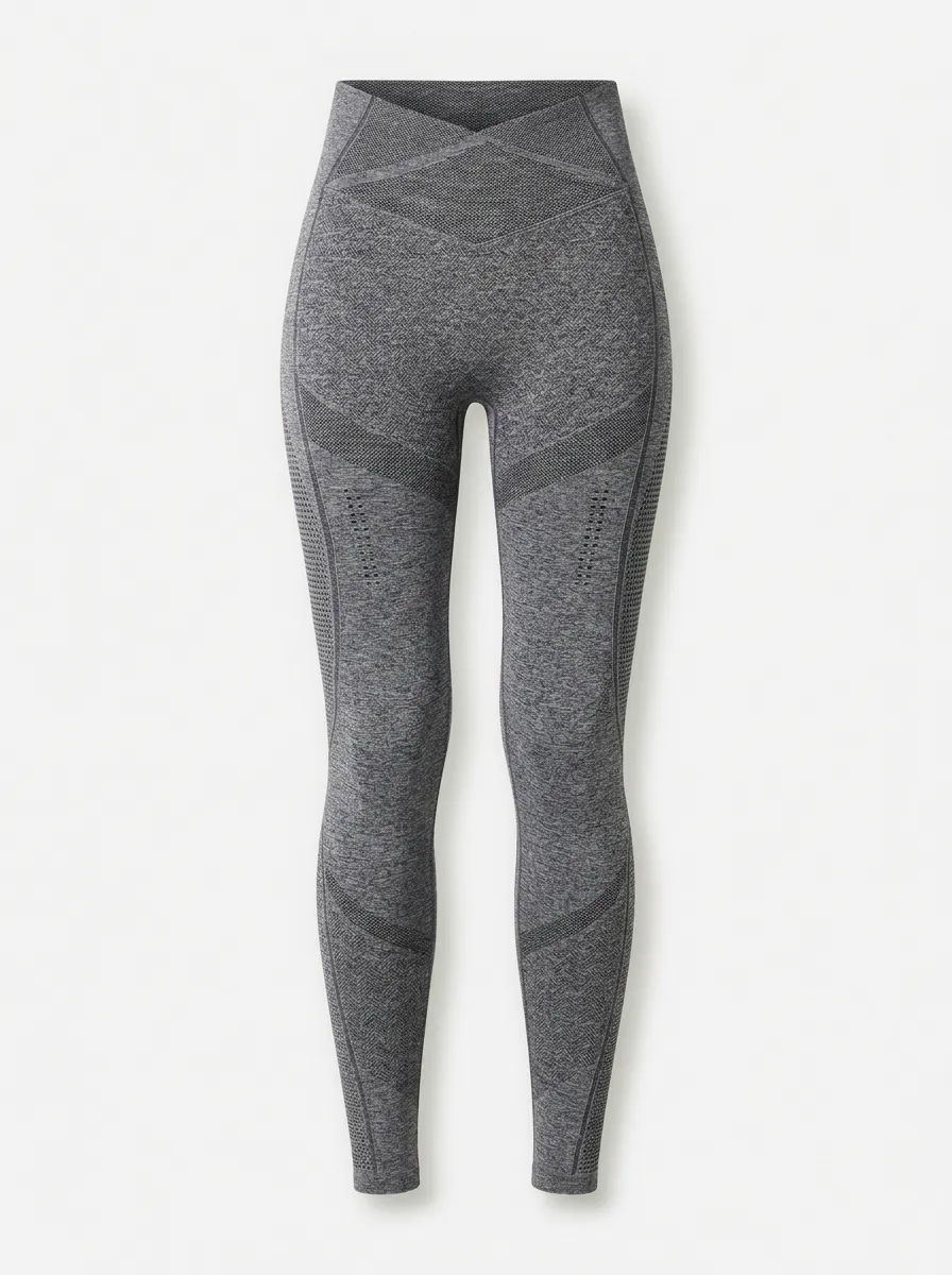Women's Fitness High-Waist Seamless Textured Printed Leggings