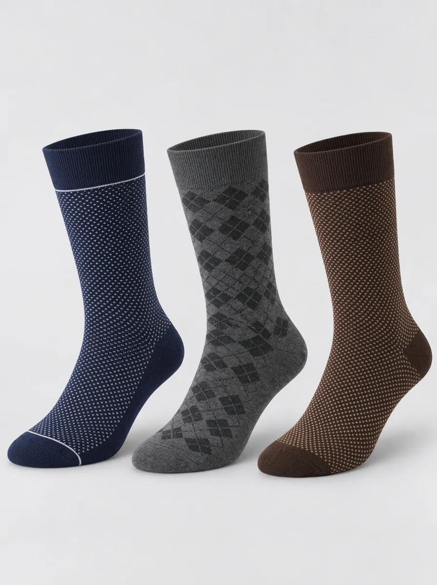 Men's Argyle Dot Socks 3-Pack
